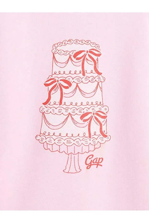 Детские свитшот для девочек с принтом Gap, Pink-003 — фото 2