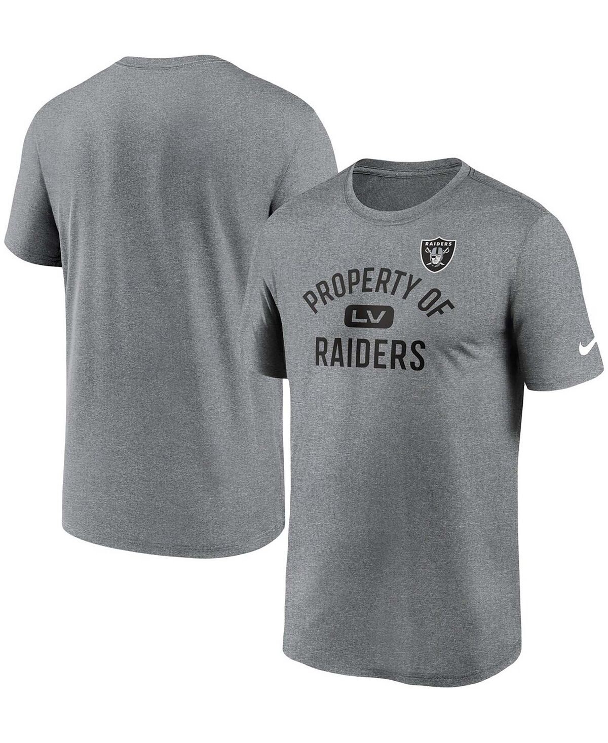 

Мужская футболка heather charcoal las vegas raiders property of legend performance Nike, мульти