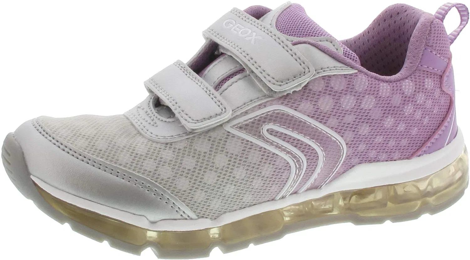 Детские кроссовки для девочек с подсветкой Android Girl B Geox, Silver Silver Lt Lilac