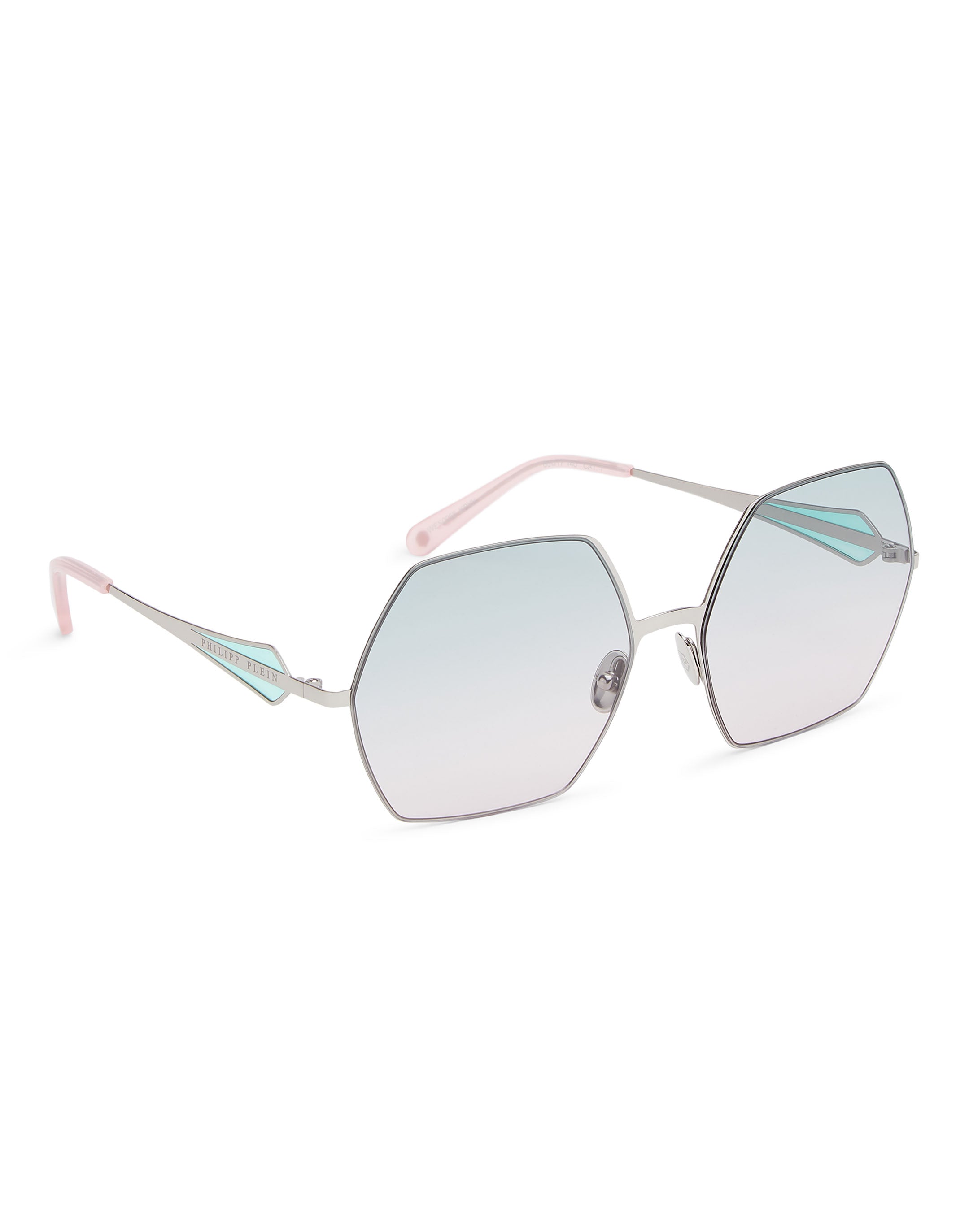 

Женские солнцезащитные очки PHILIPP PLEIN, цвет nickel/blu/mirror/nickel