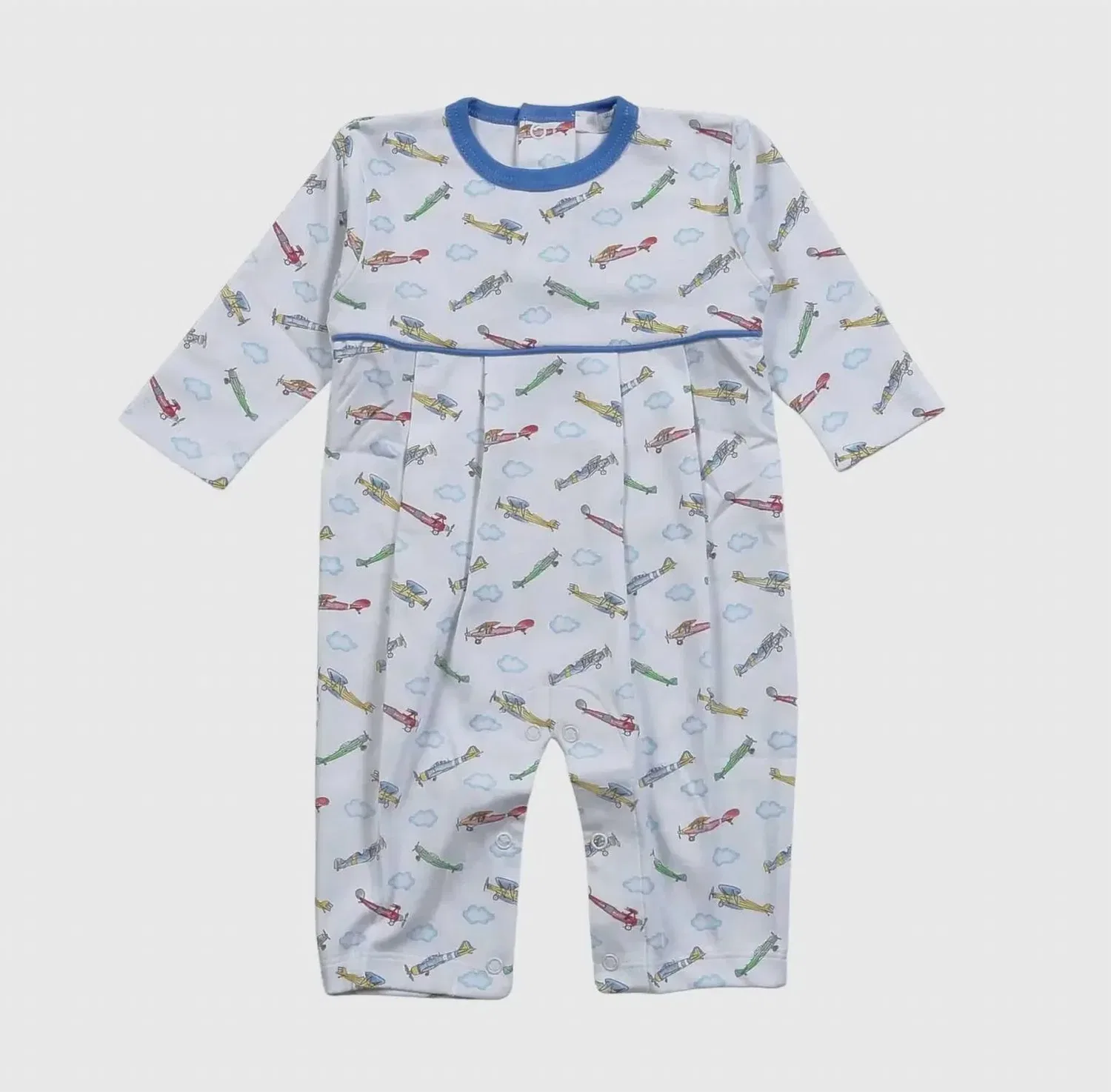 Детский боди-комбинезон для мальчиков с принтом самолета Airplane Pima Playsuit BABY LOREN, White