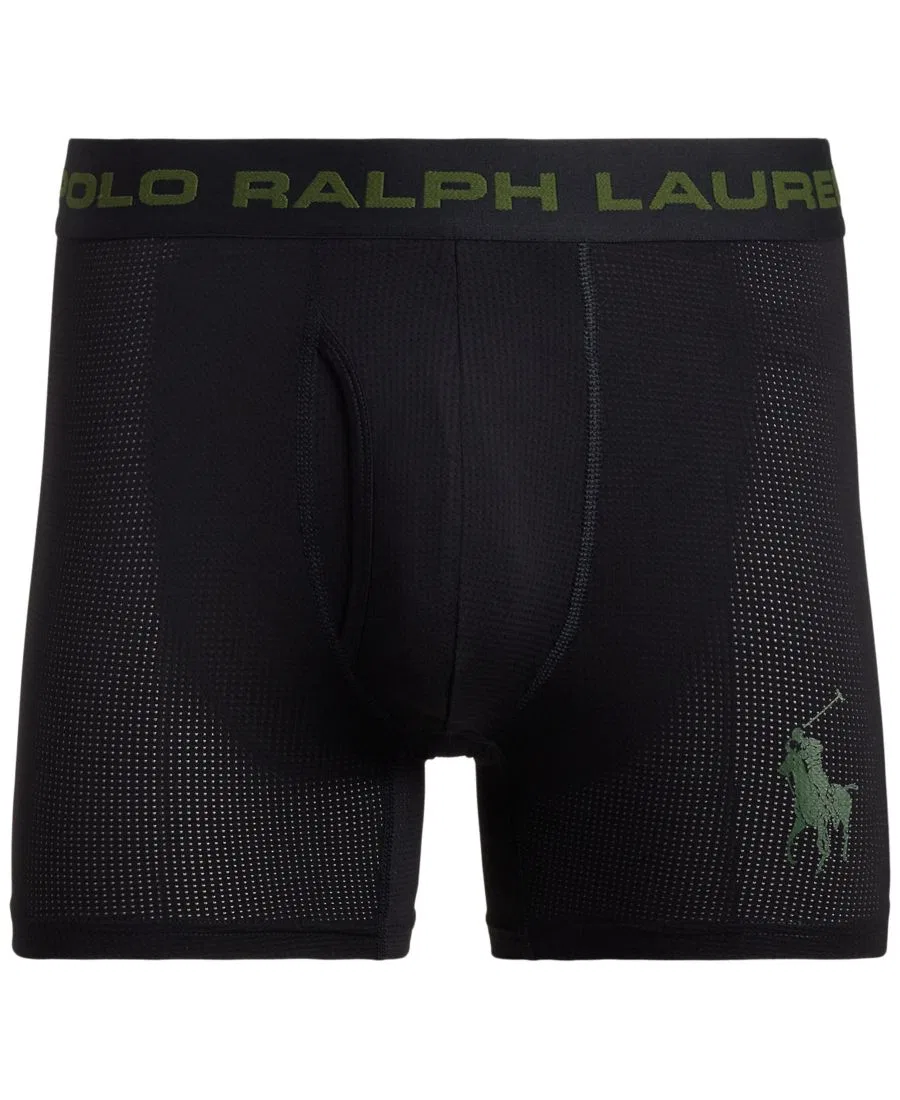 Трусы боксеры с легкой сетчатой вставкой Polo Ralph Lauren, Polo Black/Classic Drab Polo Player — фото 4