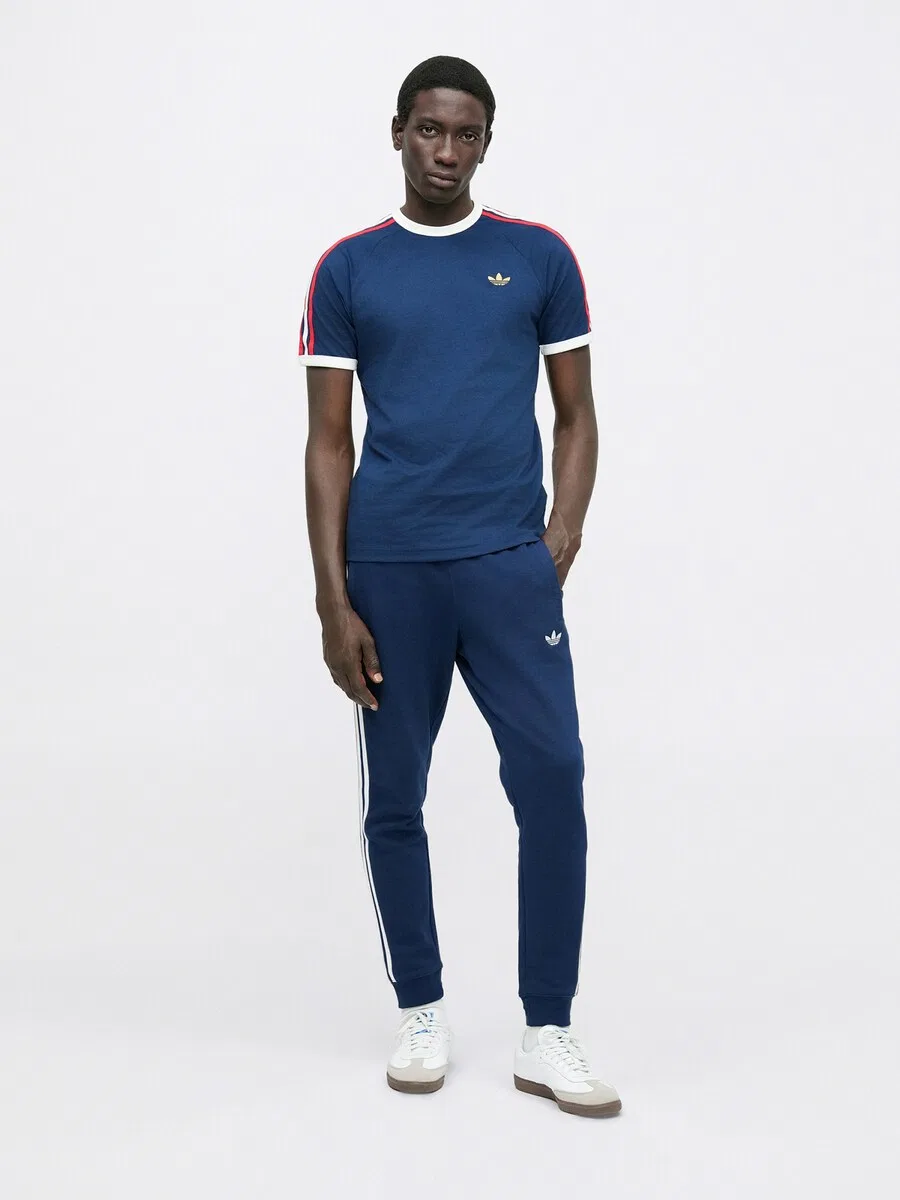 Зауженные брюки ADIDAS ORIGINALS темно-синего цвета — фото 3