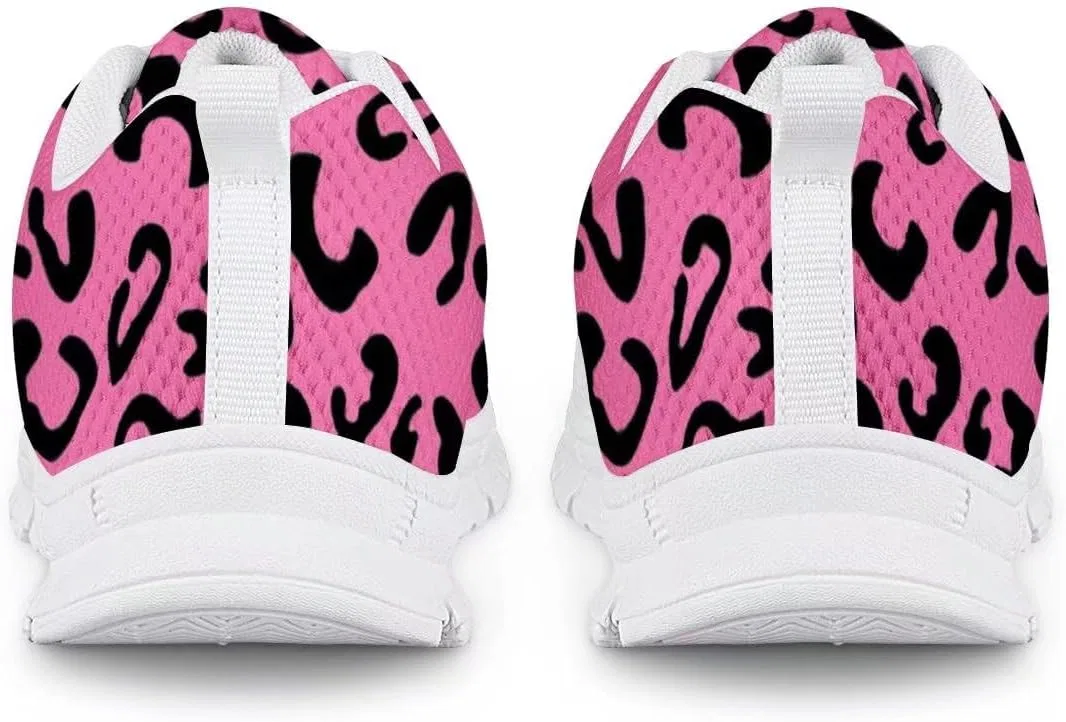 Детские кроссовки для девочек с принтом PinUp Angel Kid Girls Running Sports Sneakers Cute Casual Leopard/Floral Print Walking Shoes PinUp Angel, Pink Leopard — фото 4