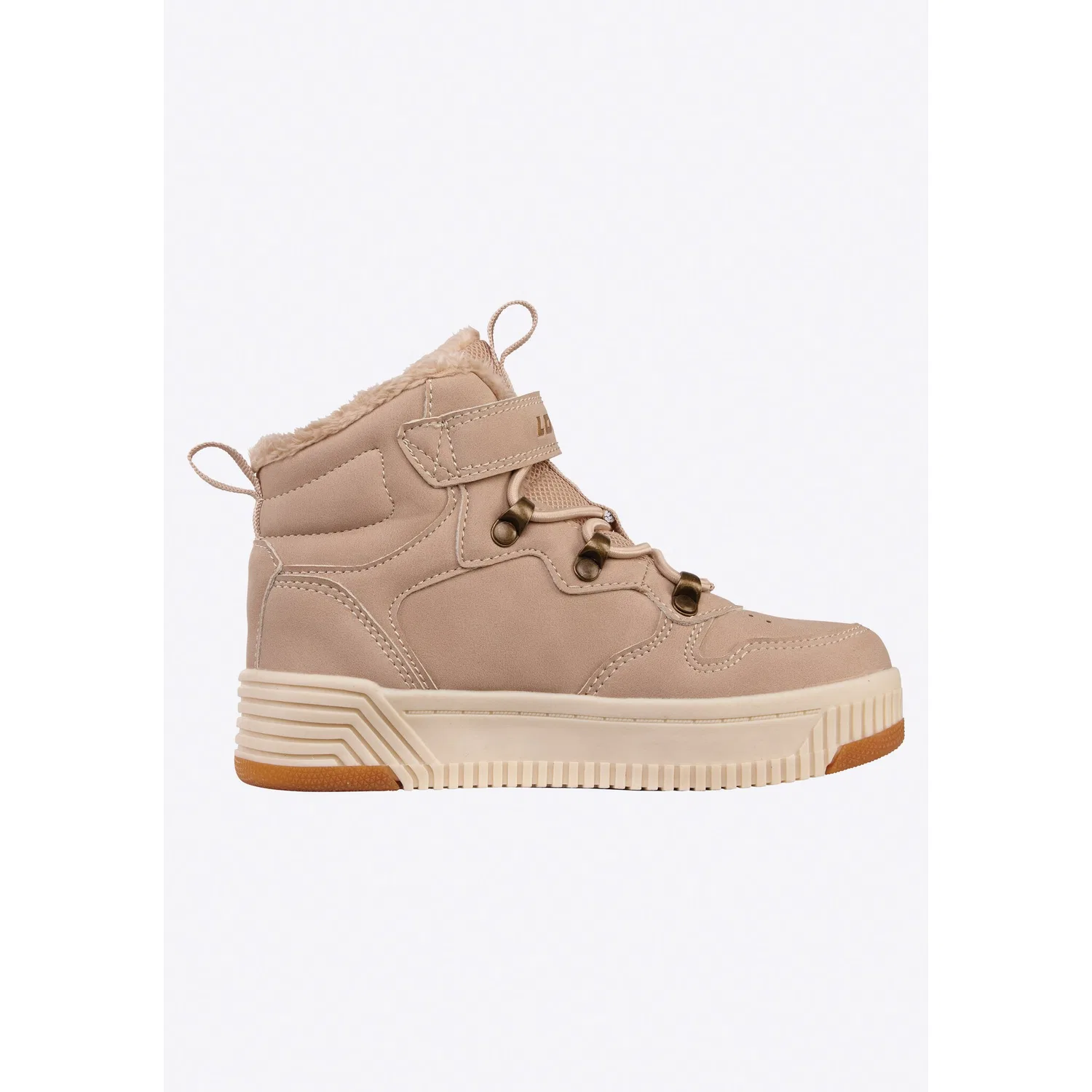 Детские зимние кроссовки-ботинки на липучке lotto, Beige/Off-White — фото 2