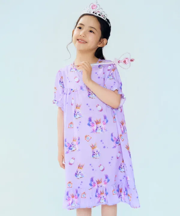 Пижама-платье с коротким рукавом, Cachittini 6, Spao Kids, light violet