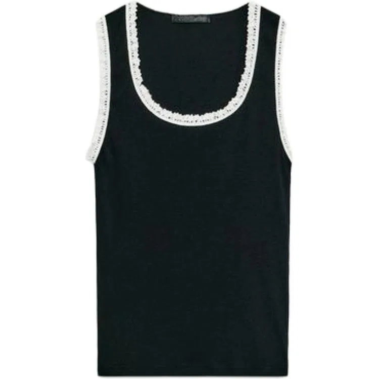 Женский топ без рукавов Black/White, ZARA, Black/White