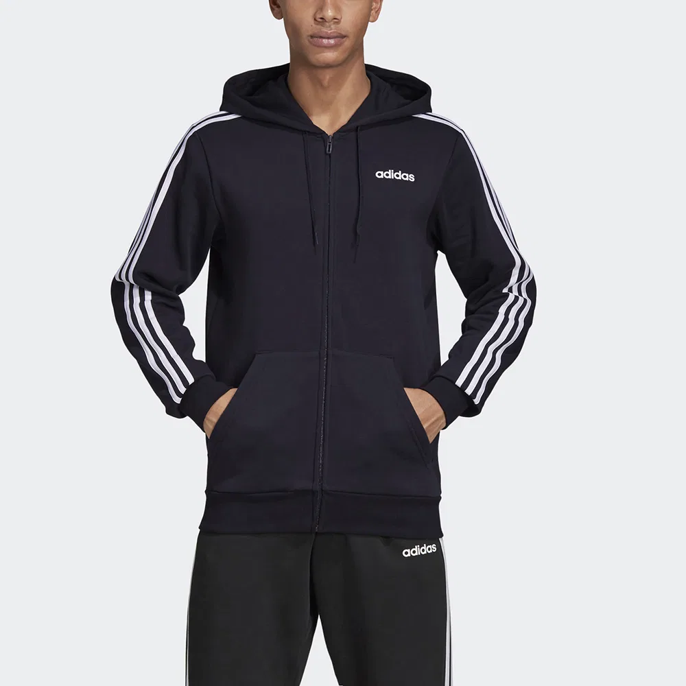 Мужская флисовая куртка с капюшоном и длинным рукавом Running Fleece Lined Hooded Thermal Jacket Adidas, Black — фото 4