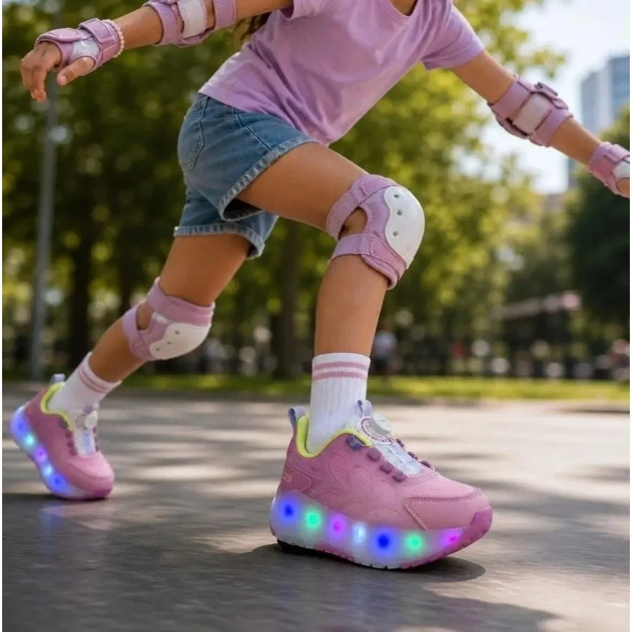 Спортивные кроссовки с LED-подсветкой и механизмом Wheel-Flt Cool, Розовый