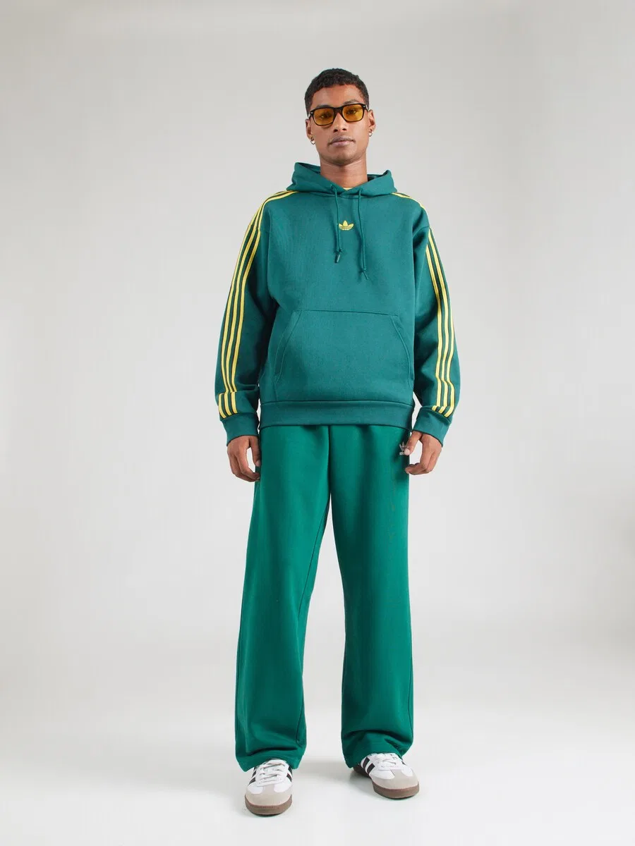 Брюки ADIDAS ORIGINALS свободного кроя 'Trefoil Essentials' зеленого цвета — фото 4
