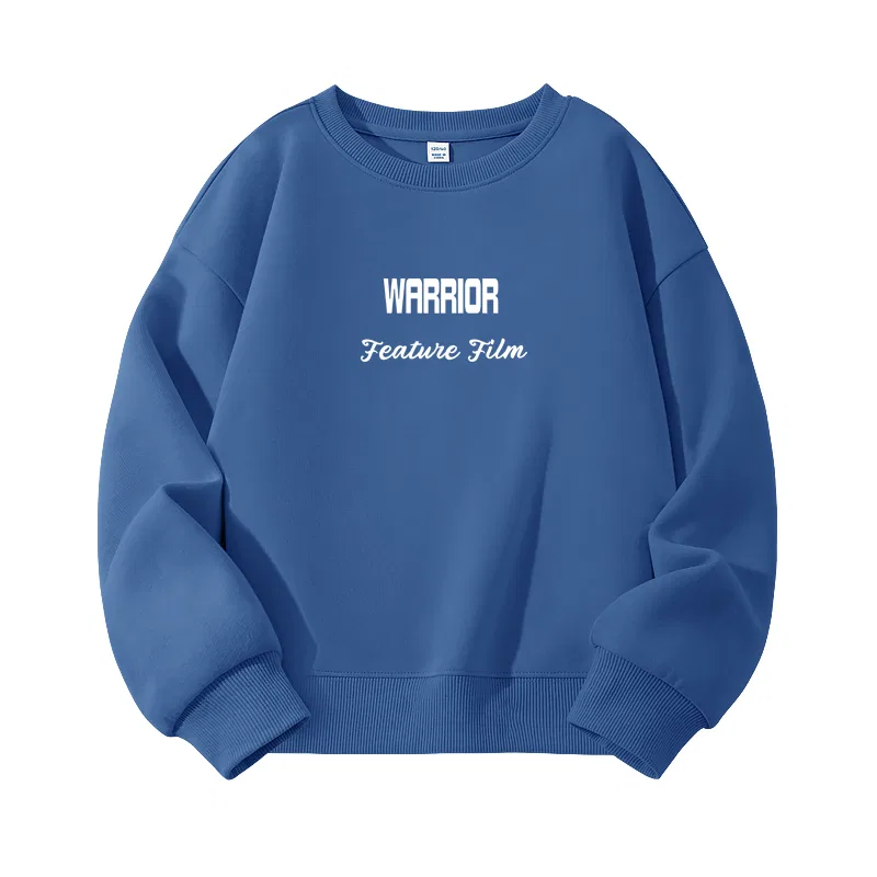 Детский свитшот с круглым вырезом Double English Medium WARRIOR, Indigo/H Double English Medium