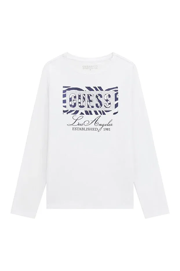 Детская футболка с длинным рукавом Guess, White