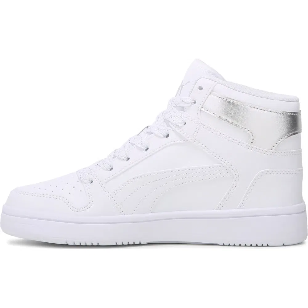 Детские высокие кроссовки Puma, White/Silver — фото 3