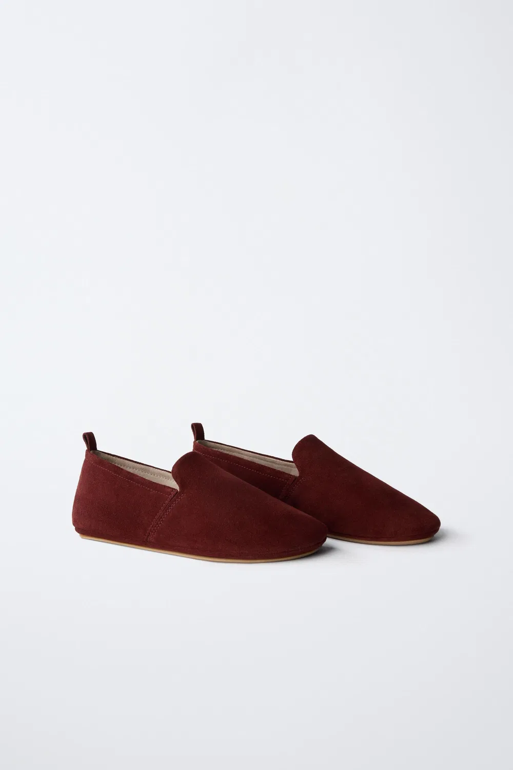 Кожаные тапочки-бабуши, лимитированная серия ZARA, Burgundy Red — фото 2