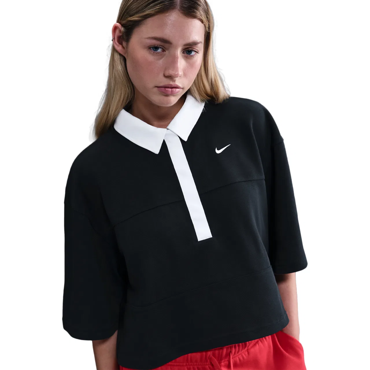 Женское поло Nike NSW Street Polo, Black/Black/White