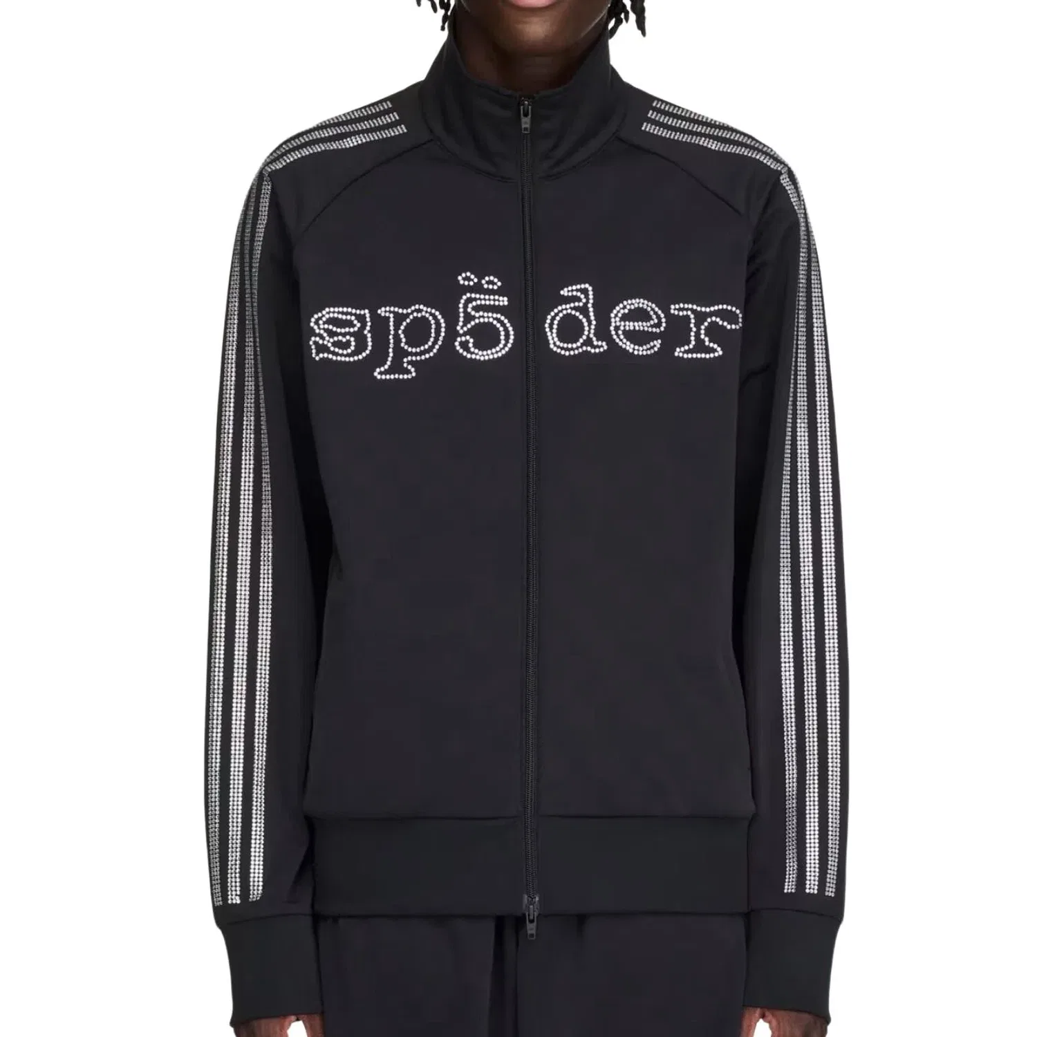 Мужская куртка с принтом Rhinestone Track Jacket Adidas, черный — фото 3