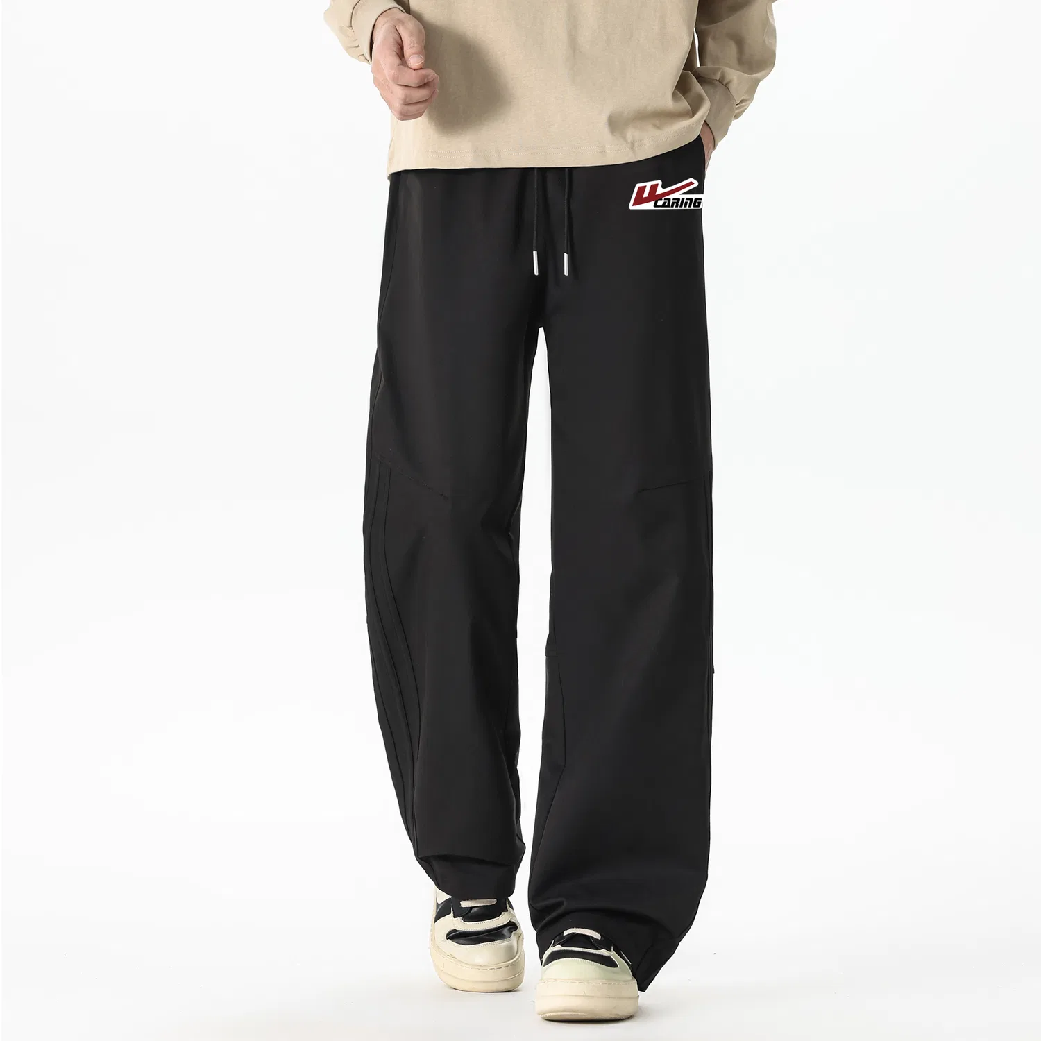 Женские повседневные брюки прямого кроя, свободная посадка, Casual Pants, WARRIOR, Black — фото 4