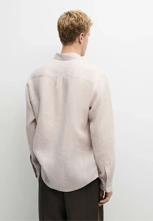 Рубашка из льна Shirt Massimo Dutti, mauve, сиреневый — фото 3