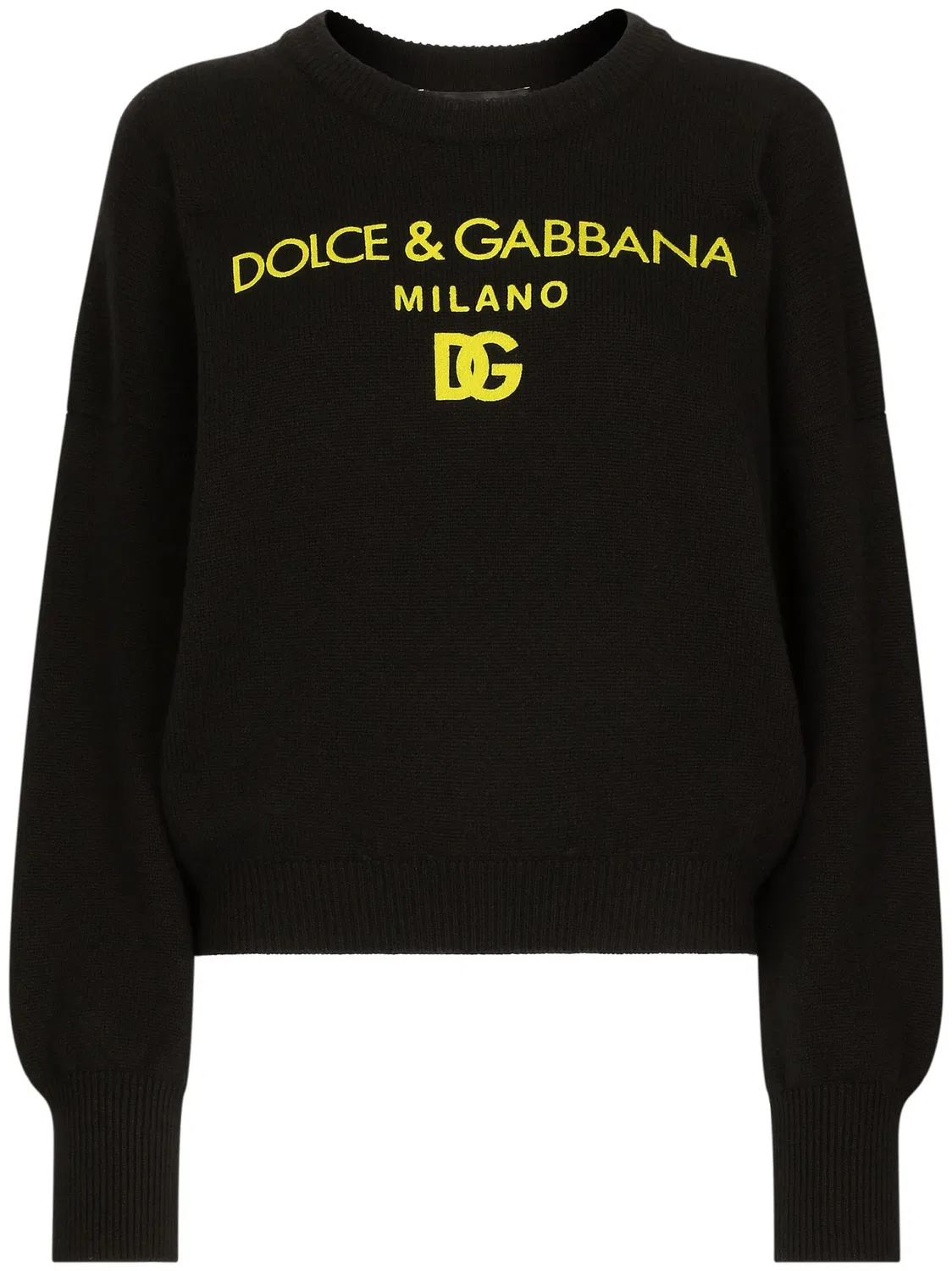 Кашемировый джемпер с логотипом Dolce & Gabbana, черный