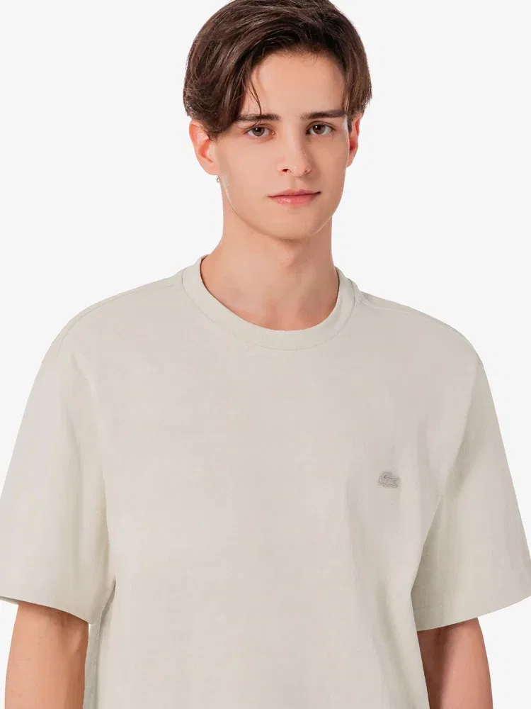 Футболка с контрастной строчкой и карманом LACOSTE, Beige — фото 2