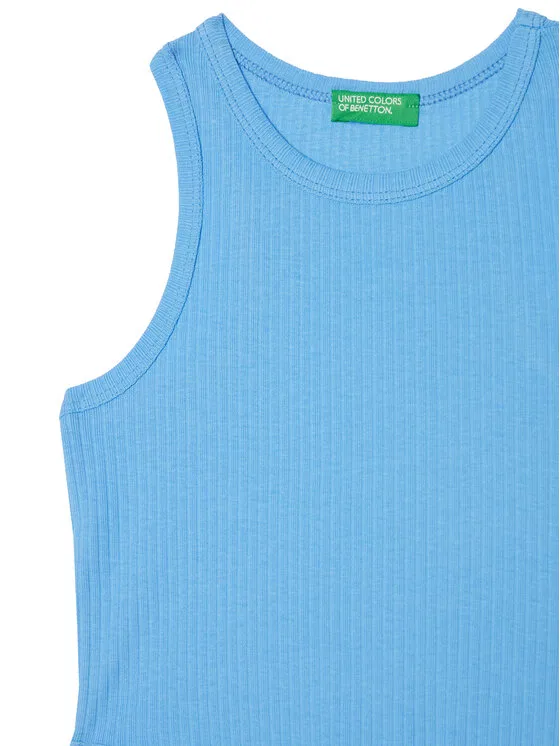 Майка slim fit United Colors Of Benetton, синий — фото 3