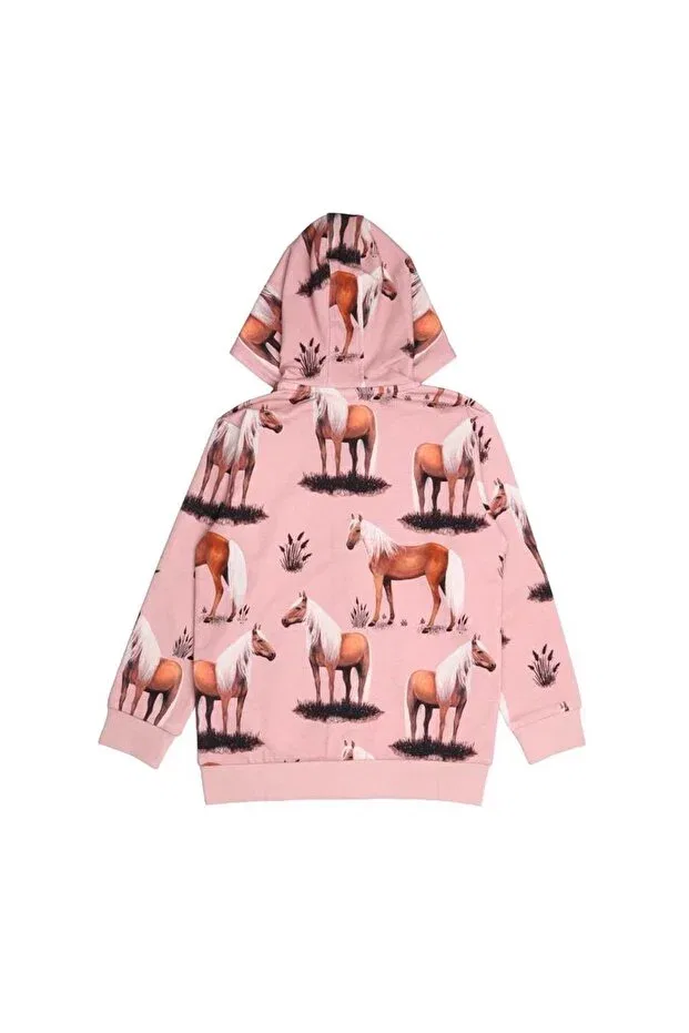 Детская куртка для девочек с принтом Horse Pattern Walkiddy, Pink — фото 2