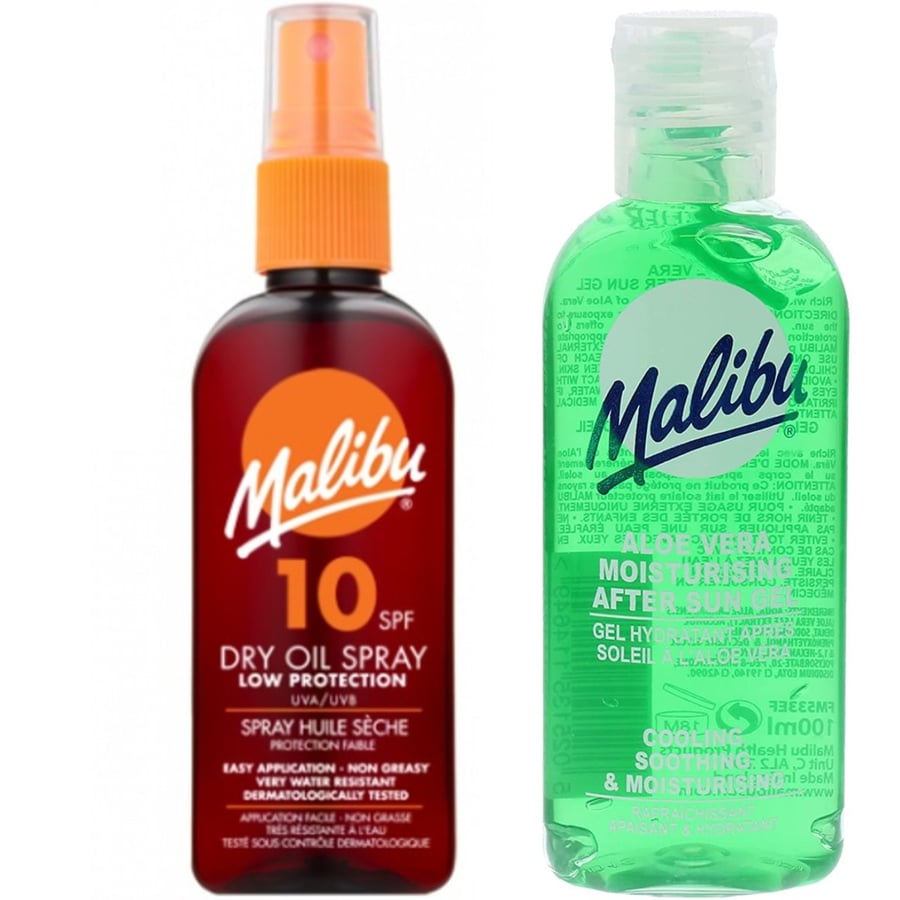 

Масло для загара Malibu SPF10 100 мл + Алоэ после загара 100 мл