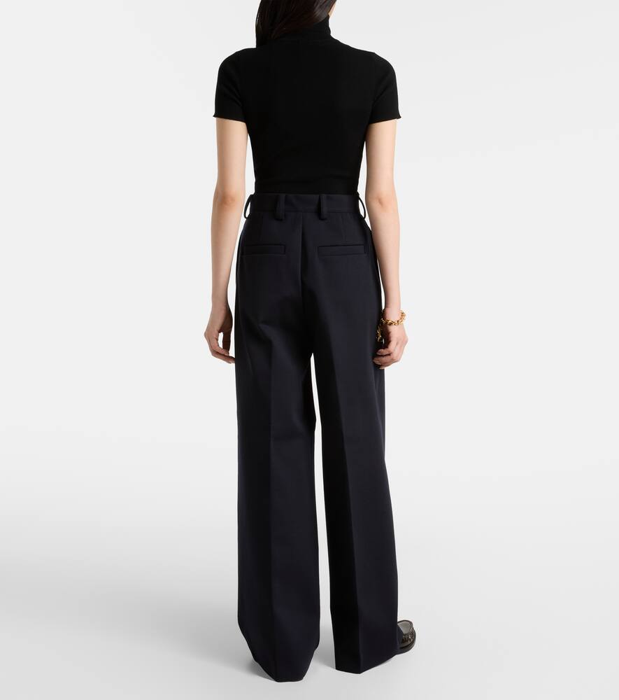 Брюки из шерсти и хлопка с плиссировкой Molo Max Mara, Blue Navy — фото 3
