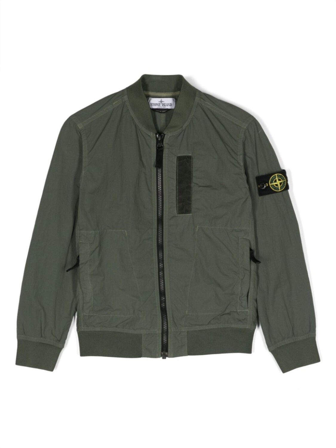 

Stone Island Junior легкий бомбер с нашивкой Compass, зеленый