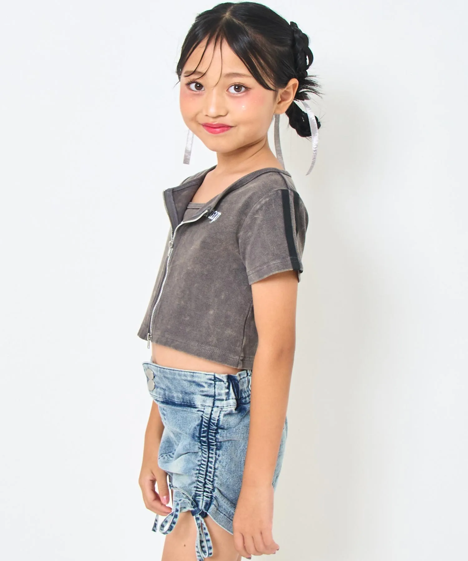 Детский топ с двойной молнией и камисолом ANAP kids черный — фото 3
