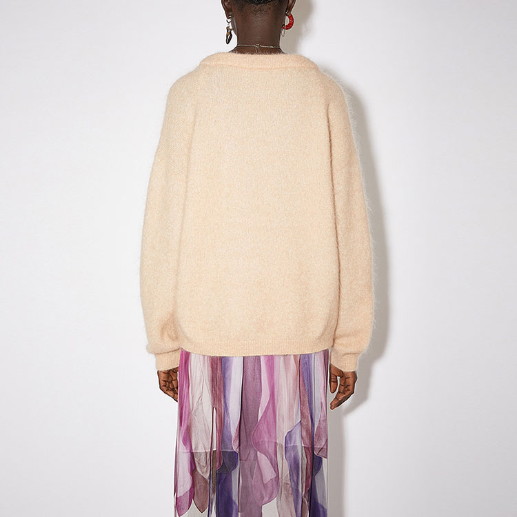 Свитер с круглым вырезом теплый бежевый Acne Studios — фото 3