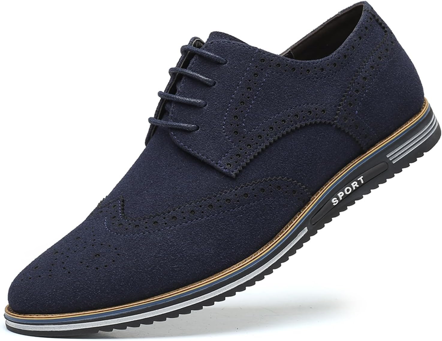 

Мужские броги на шнуровке, классические современные формальные кожаные туфли для мужчин Abborora, синий