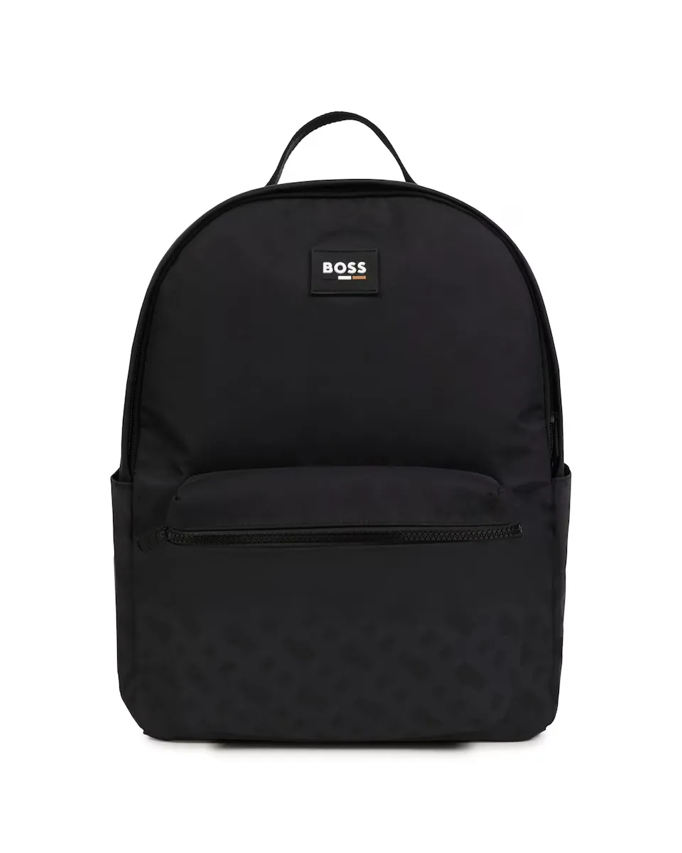

Черный рюкзак для мальчика из полиуретана BOSS Kidswear, чёрный