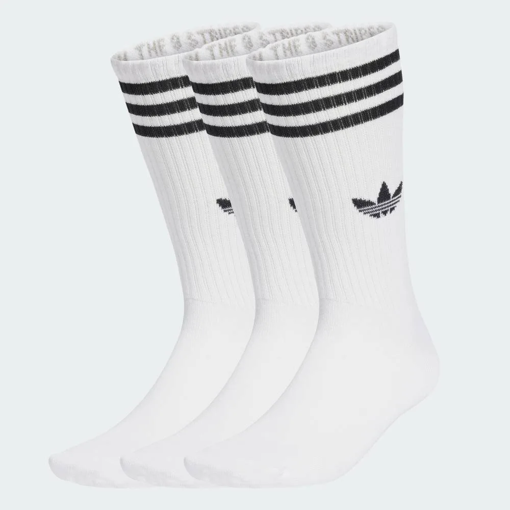 Высокие носки с тремя полосками, комплект из 3 пар. Adidas, white — фото 2