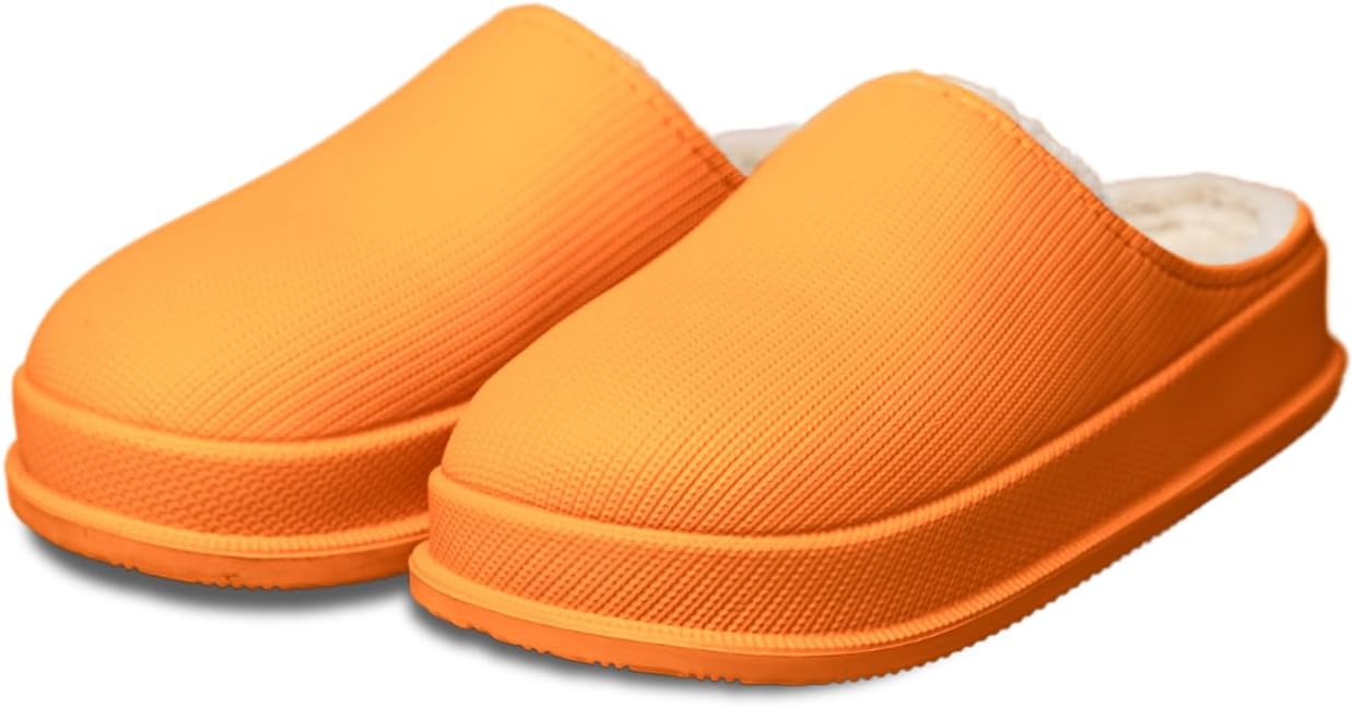 

Домашние тапочки Pillow Cloud с мехом: уютные и комфортные тапочки с толстой подошвой для дома и улицы, для мужчин и женщин Thecloudies, оранжевый