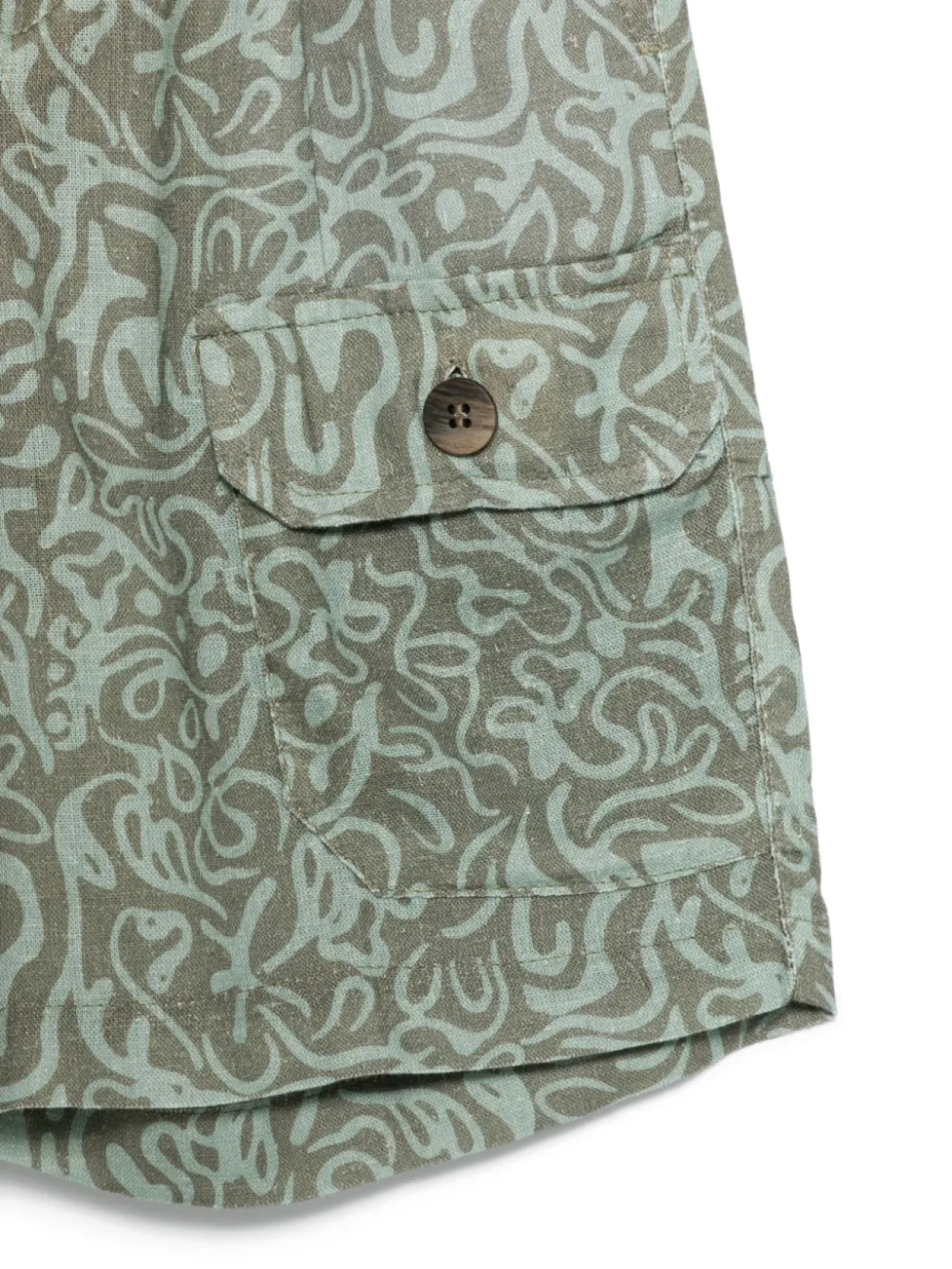 Детские шорты с графическим принтом Paolo Pecora Paolo Pecora Kids, зеленый — фото 3