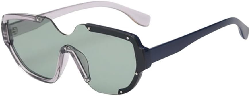 

Солнцезащитные очки в полуободковой оправе с заклепками для женщин, интегрированные линзы, ретро-солнцезащитные очки для мужчин, очки с защитой от УФ-излучения UV400 HDUBFY, C1