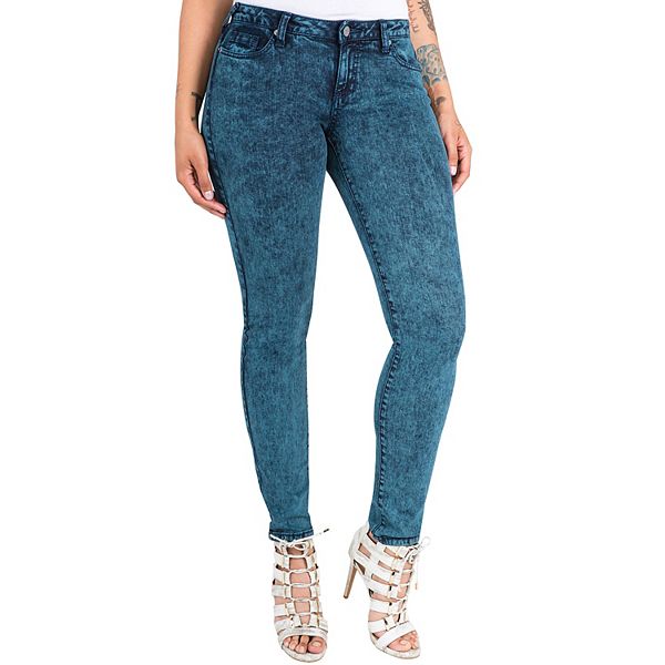 

Женские джинсы Curvy Fit с эффектом кислотной стирки, midrise, skinny Poetic Justice