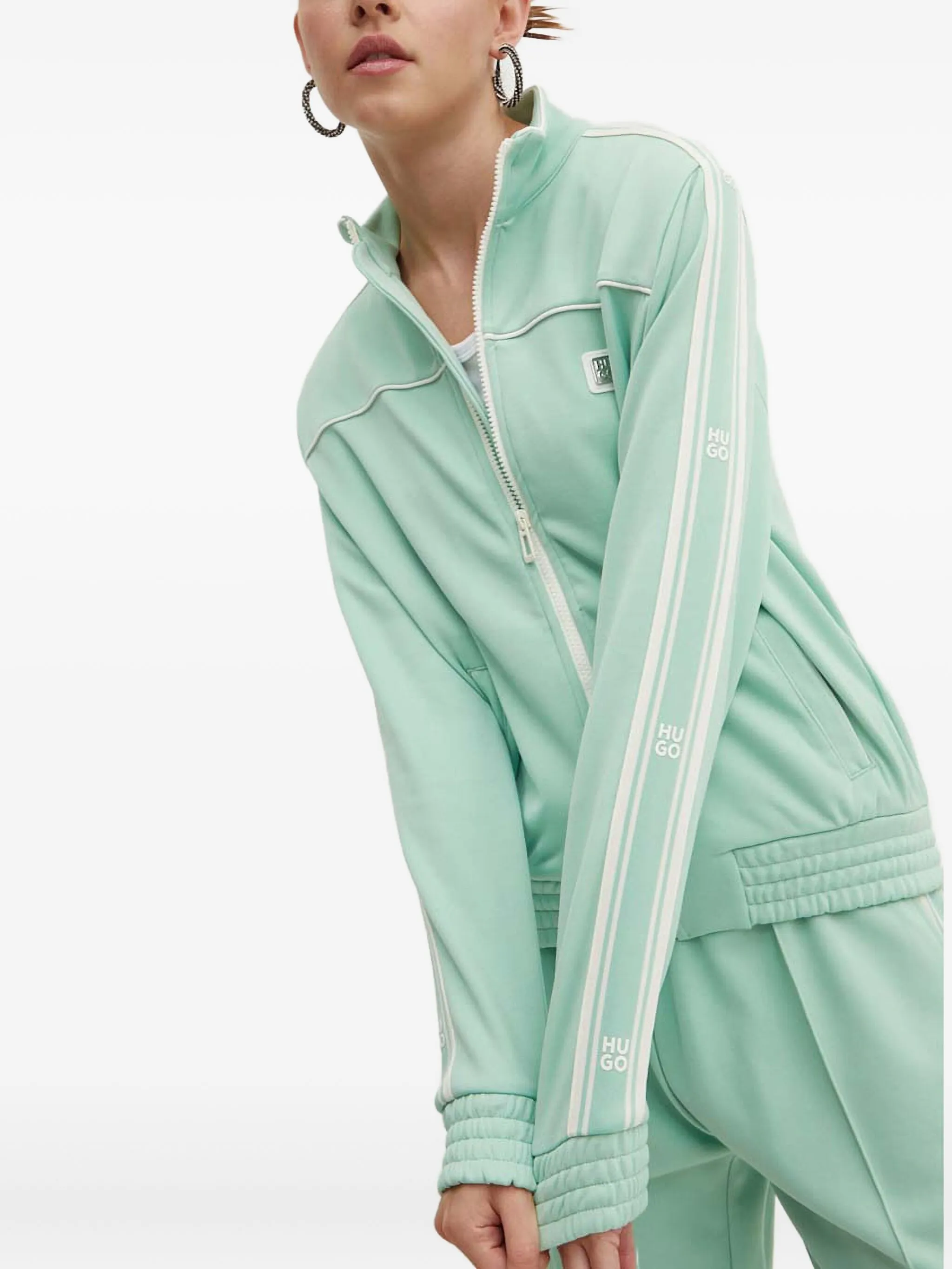 

Полосатая толстовка на молнии Hugo, зеленый