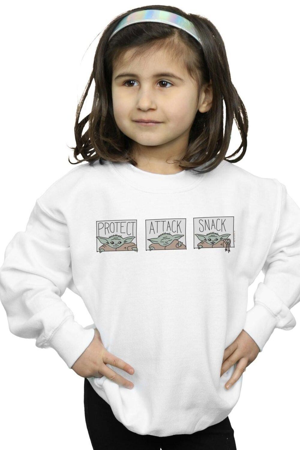 

Толстовка с плиткой The Mandalorian The Child Star Wars, белый