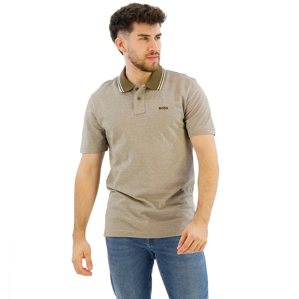 

Поло с коротким рукавом BOSS Pe Oxford New, серый
