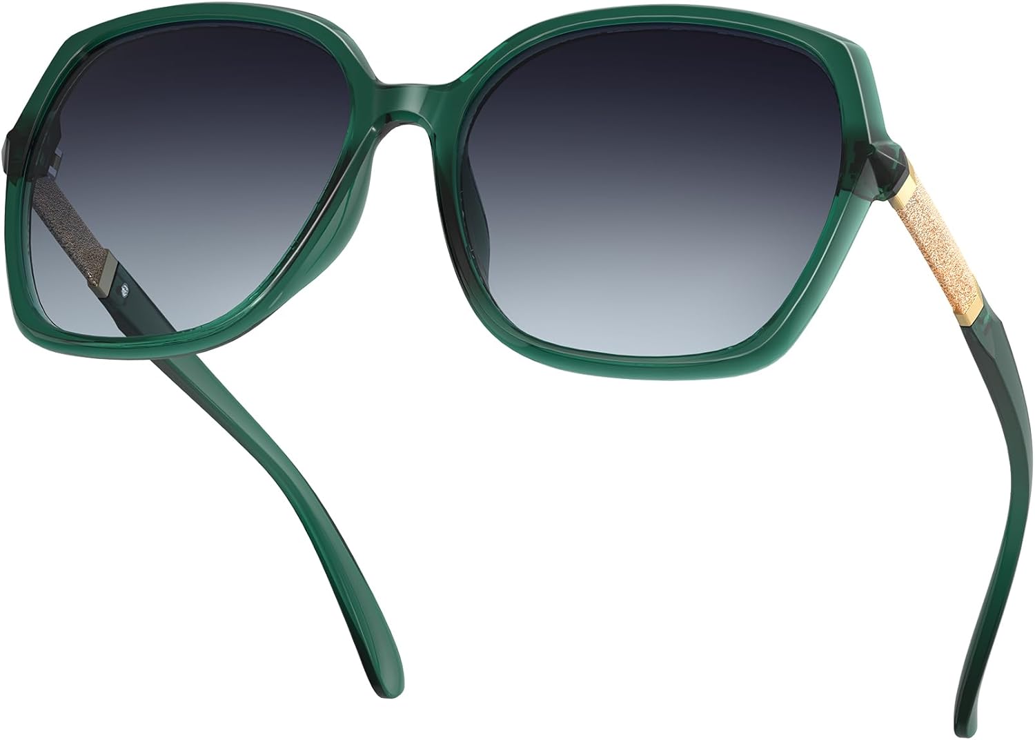 

Классические поляризованные солнцезащитные очки KALIYADI для женщин, модные квадратные солнцезащитные очки с блестящей оправой и защитой UV400, 05 Green Frame Gradient Grey Lens