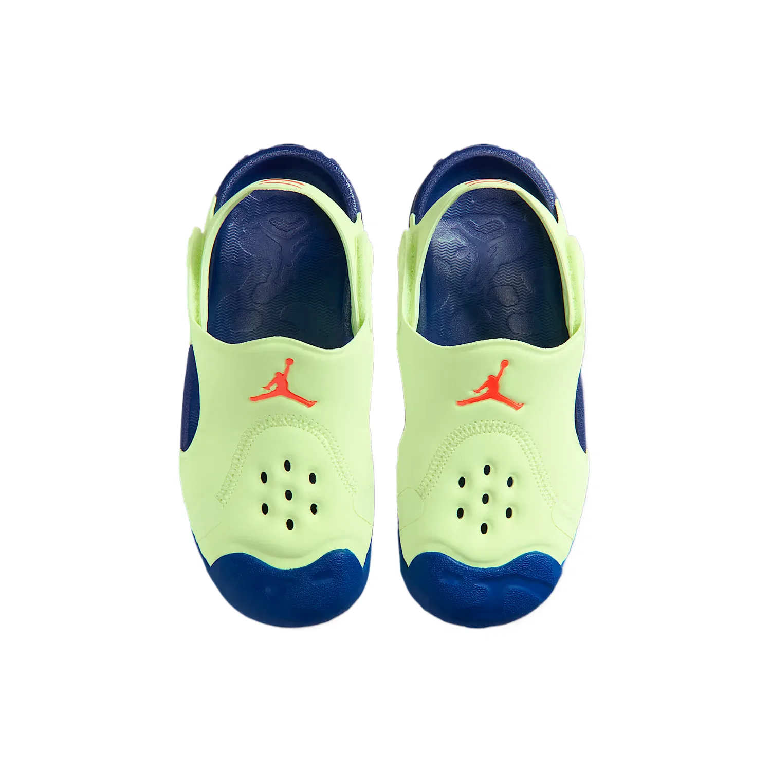 Детские сандалии Kids Jordan, Light Yellow Green/Game Royal Blue/Infrared Red — фото 4