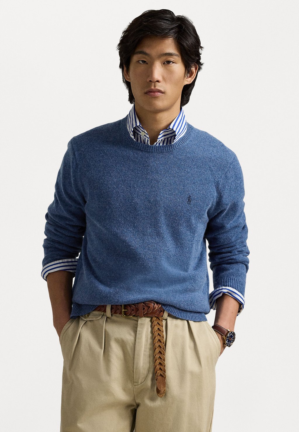 

Джемпер WOOL COTTON CREWNECK SWEATER Polo Ralph Lauren, синий