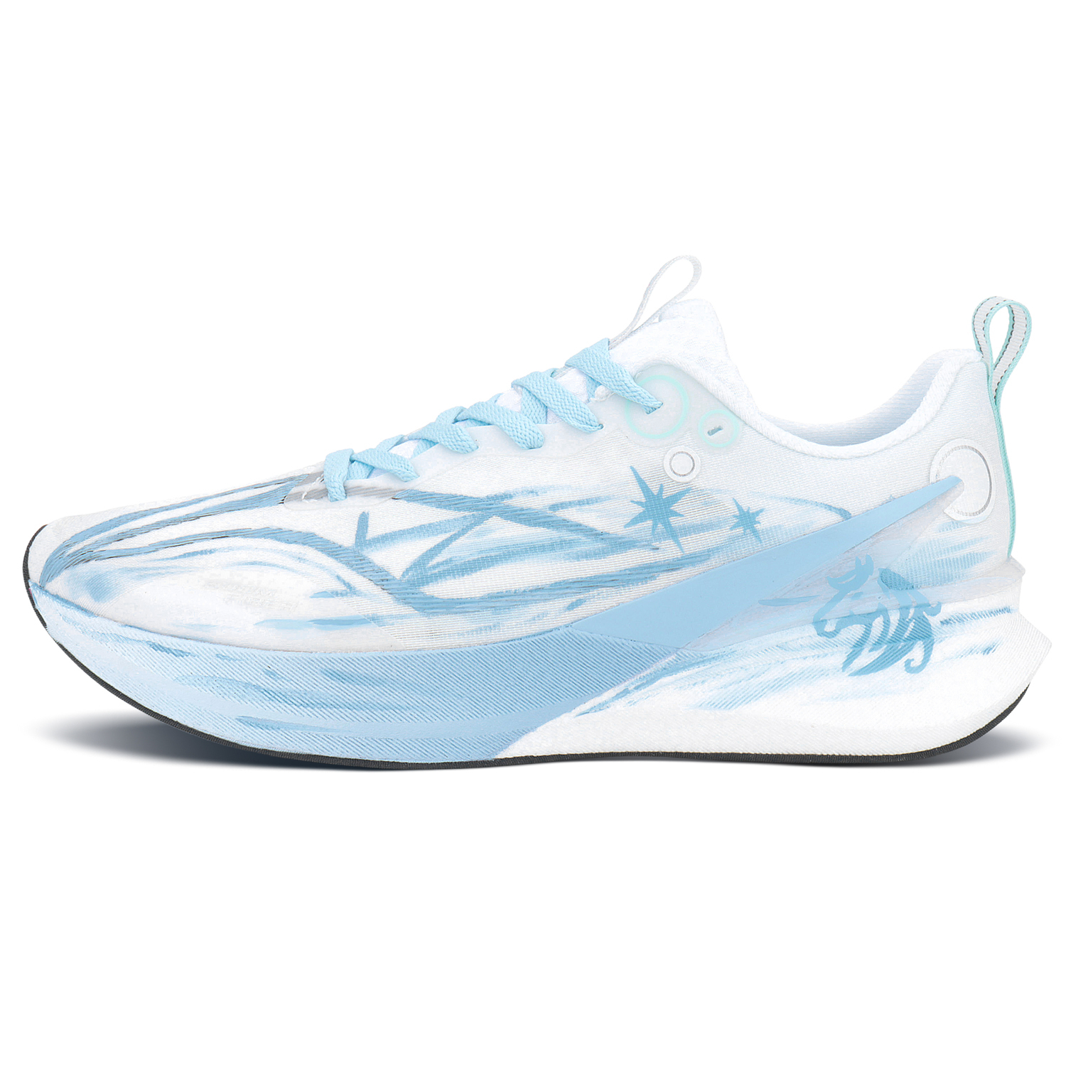 Li-Ning Li Ning Red Hare 8PRO Текстильные амортизирующие износостойкие низкие кроссовки для повседневного бега Unisex синий белый — фото 3