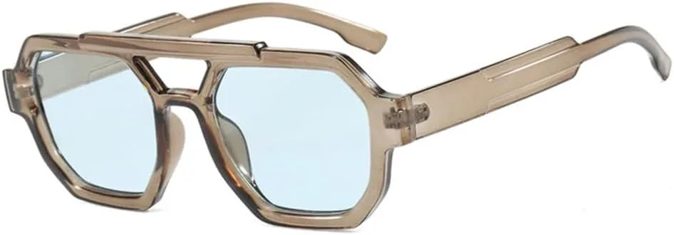 

Солнцезащитные очки UV400 с двойной перемычкой в ​​стиле панк для женщин и мужчин, для бега и занятий спортом на открытом воздухе generic, Clear Gray Blue