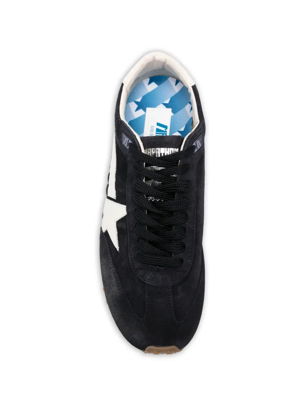 Замшевые кожаные кроссовки со звездами Golden Goose, черный — фото 4