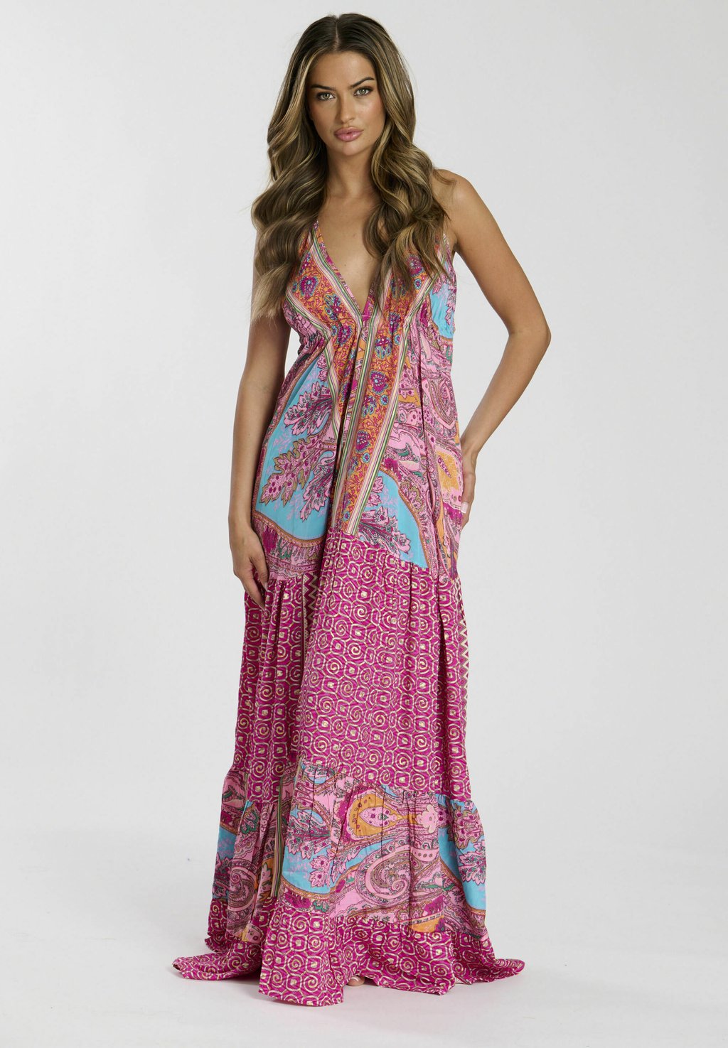 

Платье макси PRINT HALTER South Beach, розовый