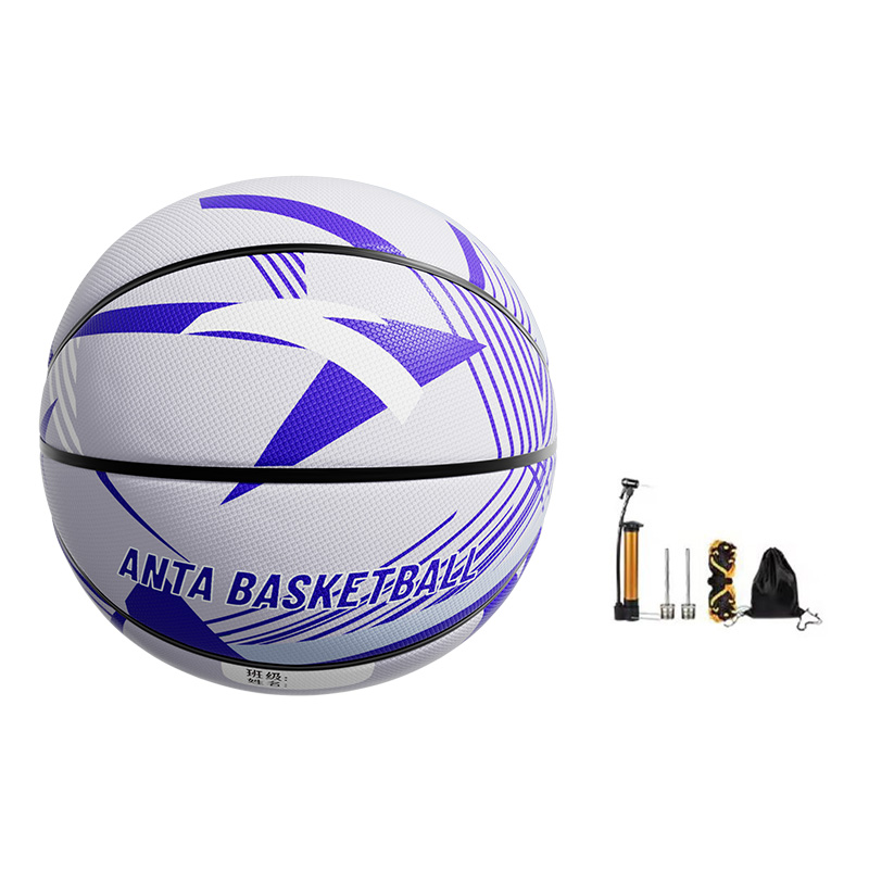 

Резиновый баскетбольный мяч для детей и взрослых № 5, № 7, для тренировок и соревнований, унисекс Anta, серый фиолетовый[comes with pump, inflation needle, ball bag, ball net]