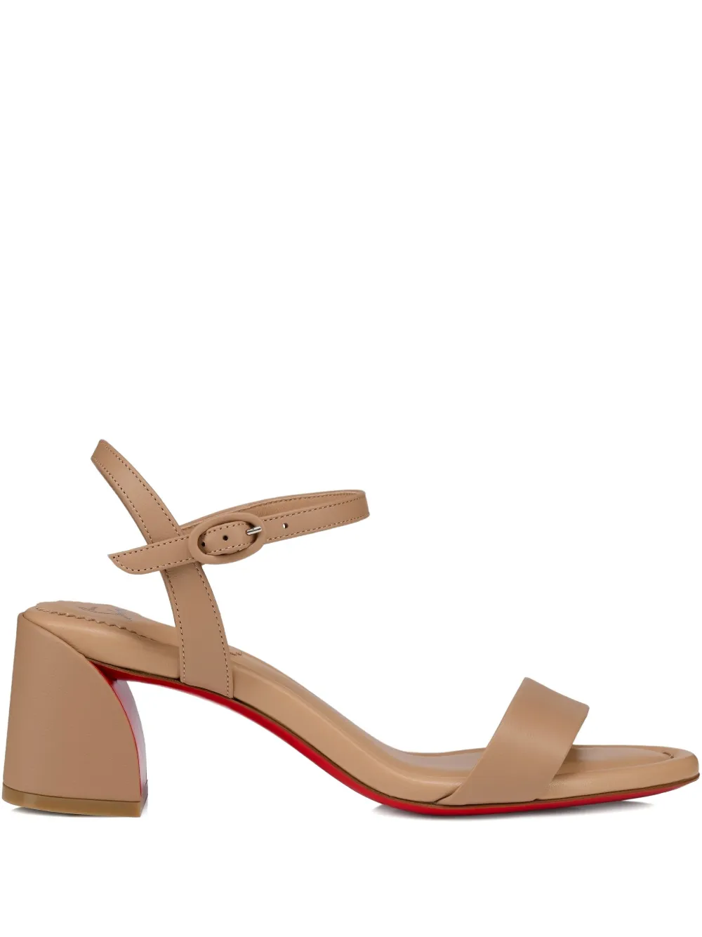 Босоножки на блочном каблуке Christian Louboutin, нейтральный